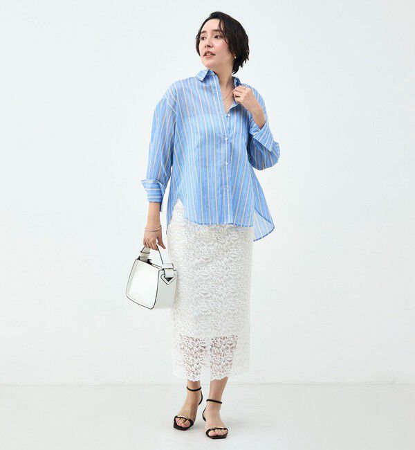 NOLLEY'S sophi「ウォッシャブルMARSALAシアーストライプ3WAYシャツ」|シャツ・ブラウス|