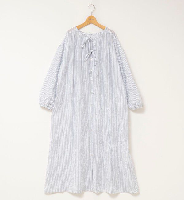 NOLLEY'S「ウォッシャブルシャーリングストライプ2WAYギャザーワンピース」|ワンピース|