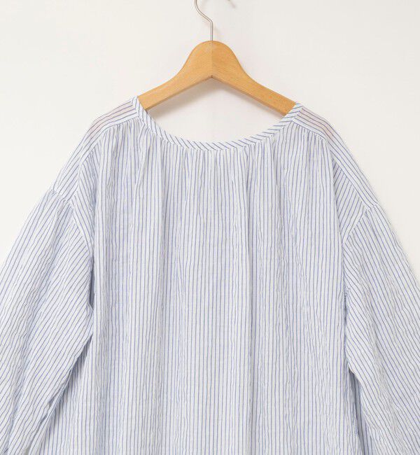 NOLLEY'S「ウォッシャブルシャーリングストライプ2WAYギャザーワンピース」|ワンピース|