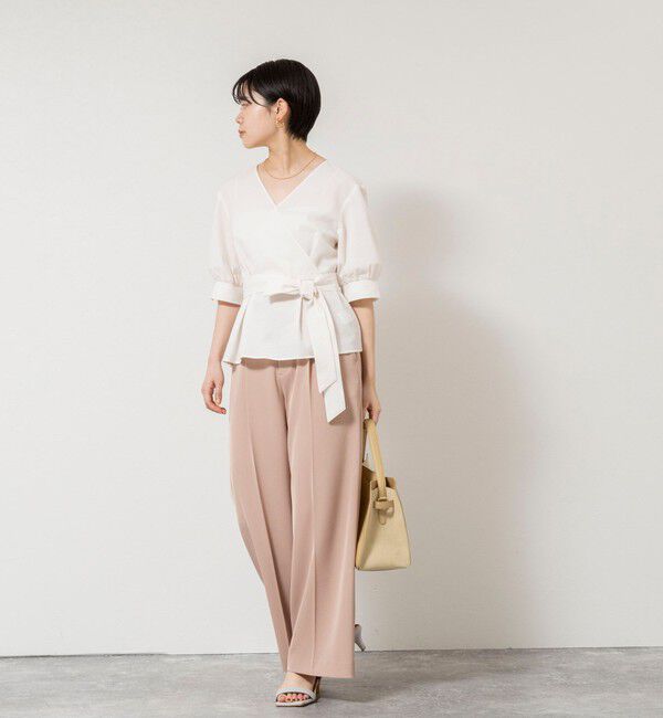 NOLLEY'S sophi「ウォッシャブルサッカーベルト付ペプラムブラウス」|シャツ・ブラウス|