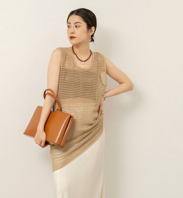 MAQWEL「【MAQWEL/マクウェル】ウォッシャブル透かし編みサマーニットノースリーブプルオーバー」|ニット・セーター|