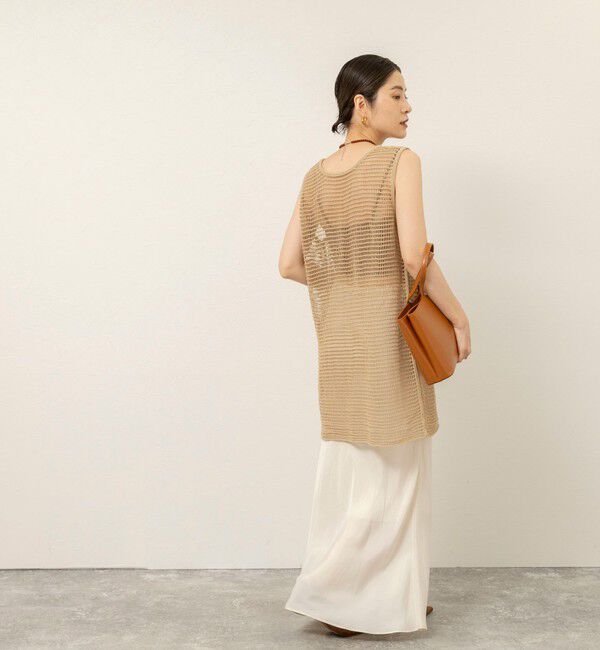 MAQWEL「【MAQWEL/マクウェル】ウォッシャブル透かし編みサマーニットノースリーブプルオーバー」|ニット・セーター|