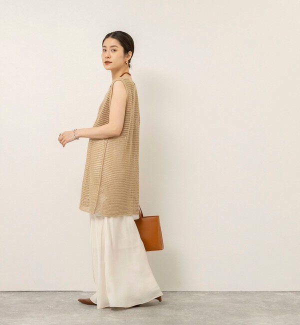 MAQWEL「【MAQWEL/マクウェル】ウォッシャブル透かし編みサマーニットノースリーブプルオーバー」|ニット・セーター|