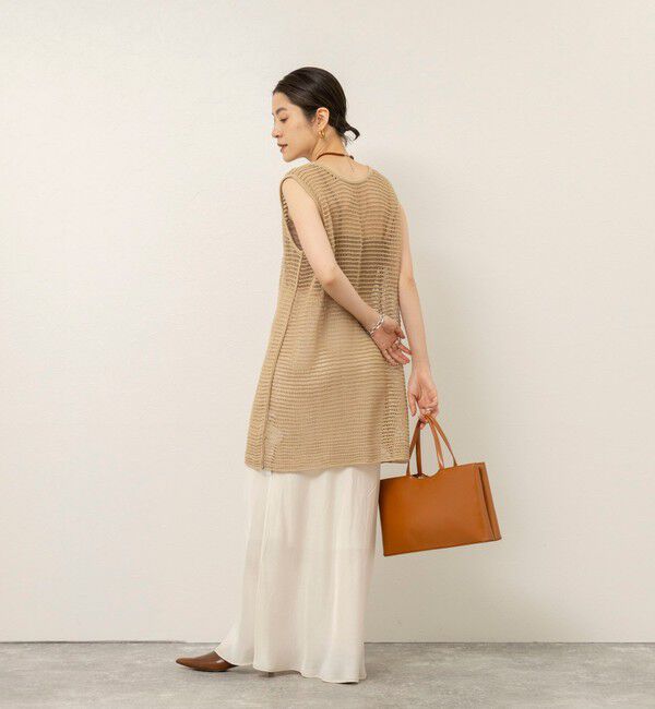 MAQWEL「【MAQWEL/マクウェル】ウォッシャブル透かし編みサマーニットノースリーブプルオーバー」|ニット・セーター|