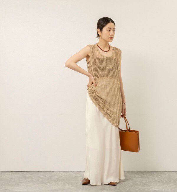 MAQWEL「【MAQWEL/マクウェル】ウォッシャブル透かし編みサマーニットノースリーブプルオーバー」|ニット・セーター|