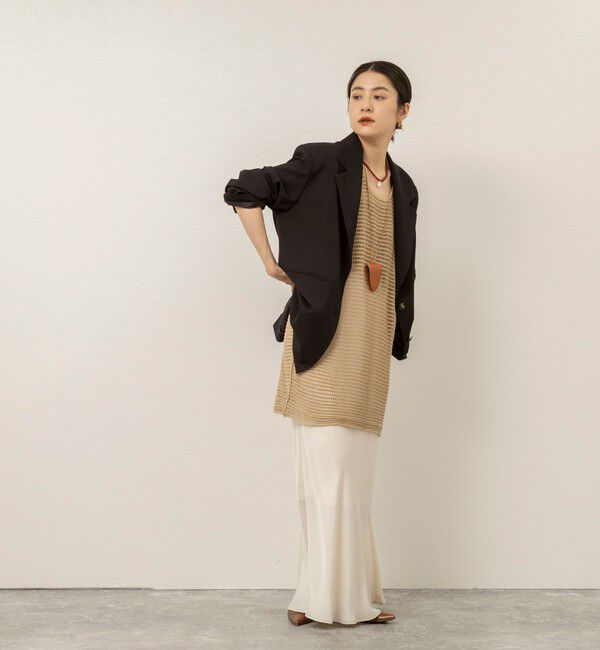 MAQWEL「【MAQWEL/マクウェル】ウォッシャブル透かし編みサマーニットノースリーブプルオーバー」|ニット・セーター|