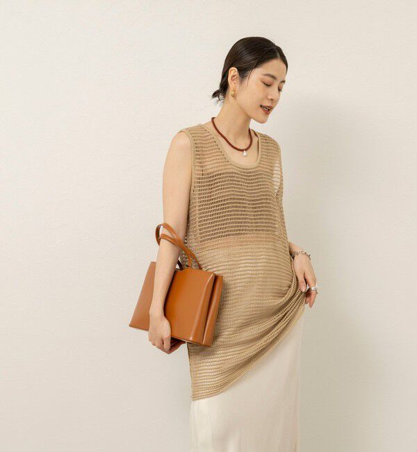 MAQWEL「【MAQWEL/マクウェル】ウォッシャブル透かし編みサマーニットノースリーブプルオーバー」|ニット・セーター|