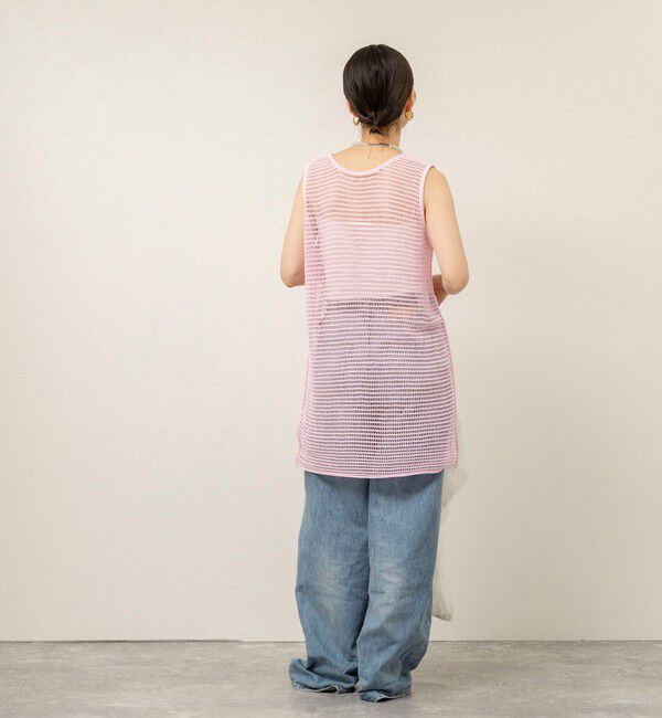 MAQWEL「【MAQWEL/マクウェル】ウォッシャブル透かし編みサマーニットノースリーブプルオーバー」|ニット・セーター|