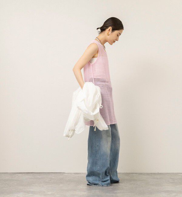 MAQWEL「【MAQWEL/マクウェル】ウォッシャブル透かし編みサマーニットノースリーブプルオーバー」|ニット・セーター|