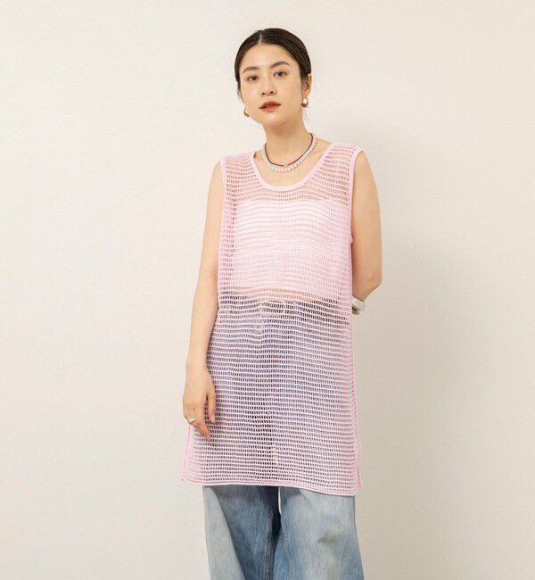 MAQWEL「【MAQWEL/マクウェル】ウォッシャブル透かし編みサマーニットノースリーブプルオーバー」|ニット・セーター|