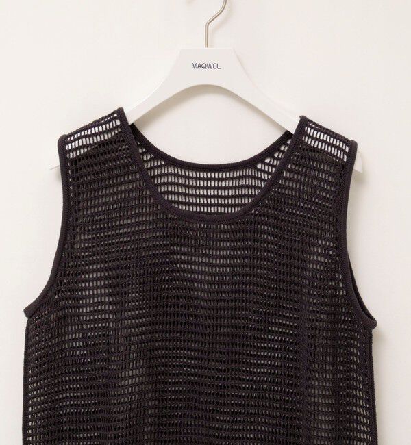MAQWEL「【MAQWEL/マクウェル】ウォッシャブル透かし編みサマーニットノースリーブプルオーバー」|ニット・セーター|