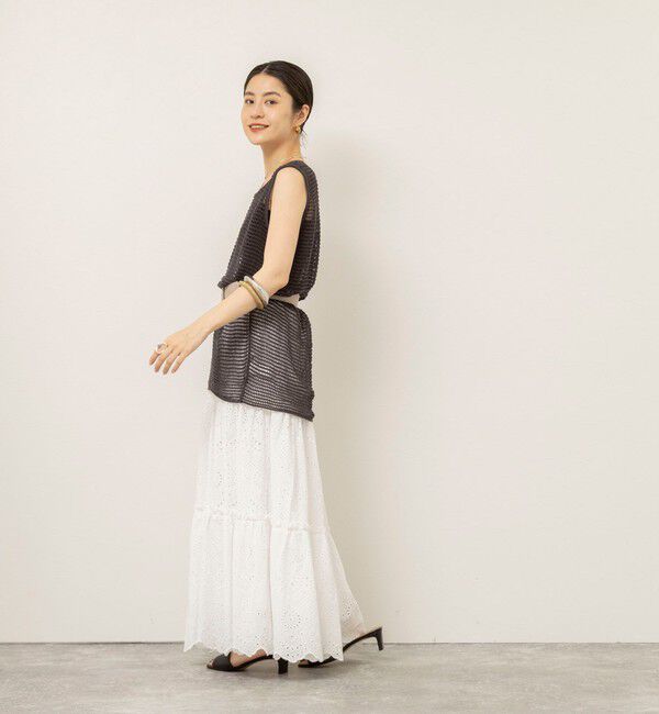 MAQWEL「【MAQWEL/マクウェル】ウォッシャブル透かし編みサマーニットノースリーブプルオーバー」|ニット・セーター|