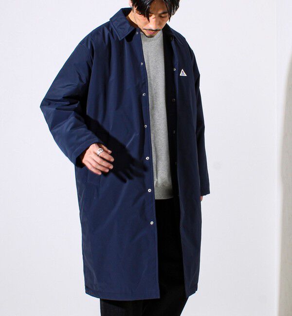 GLOSTER「【GEVACO/ゲバコ】中綿ステンカラーロングコート」|ステンカラーコート|ネイビー