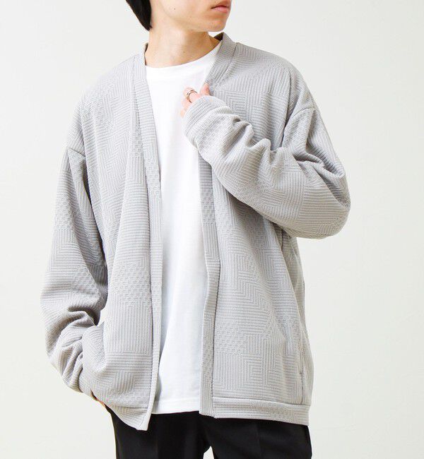 GLOSTER「【ロンTとカーデの2点セット】ランダムジャガード アンサンブルカーディガン」|カーディガン|