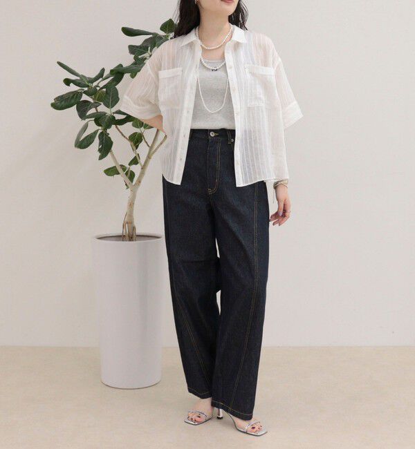 fredy emue「シアーストライプ半袖シャツ」|シャツ・ブラウス|