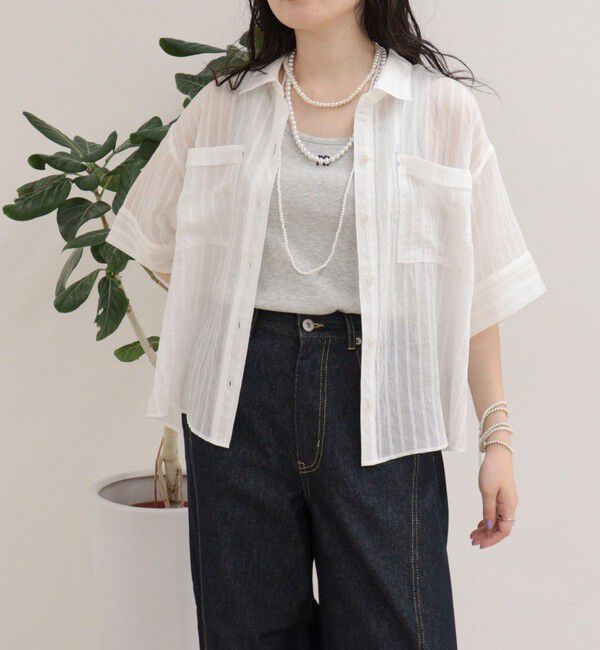 fredy emue「シアーストライプ半袖シャツ」|シャツ・ブラウス|