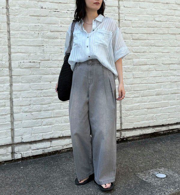 fredy emue「シアーストライプ半袖シャツ」|シャツ・ブラウス|