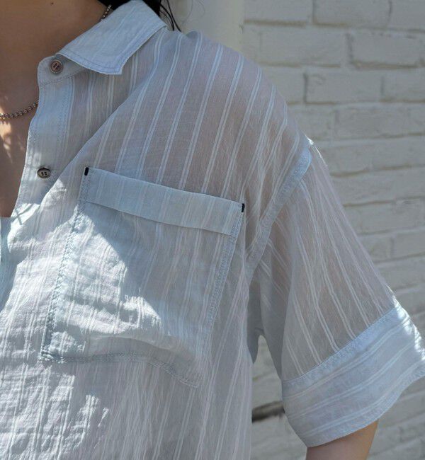 fredy emue「シアーストライプ半袖シャツ」|シャツ・ブラウス|