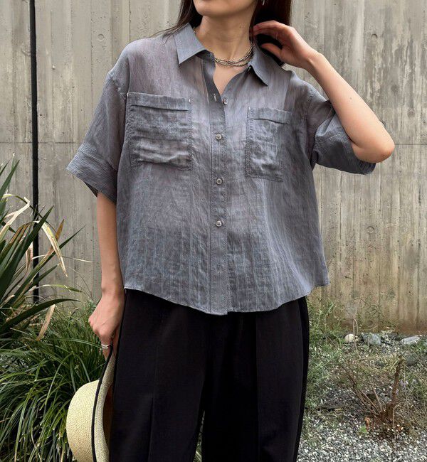 fredy emue「シアーストライプ半袖シャツ」|シャツ・ブラウス|