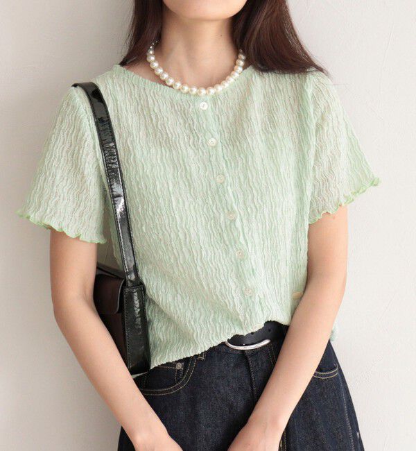 fredy emue「ポコポコ前開きプルオーバーカットソー」|Tシャツ・カットソー|ミントグリーン