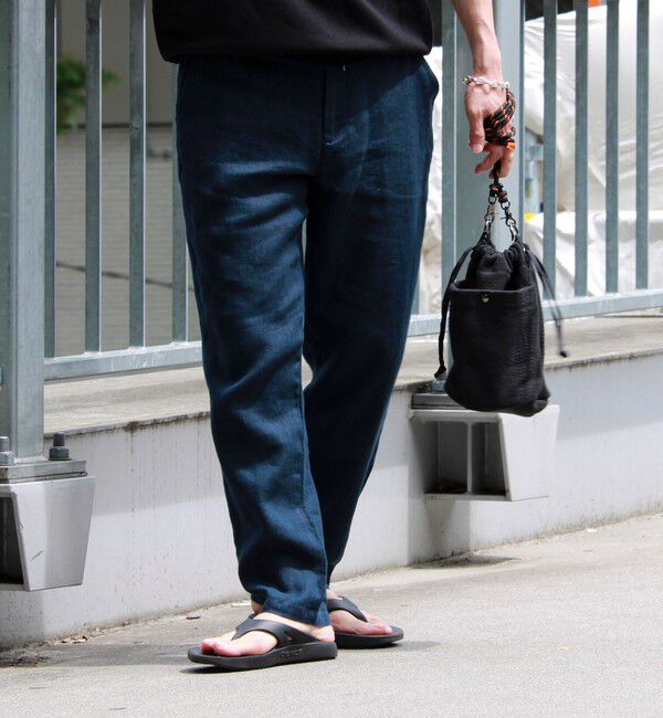 GLOSTER「【リネン100％/夏の定番】リネンイージーパンツ」|チノ|ダークネイビー