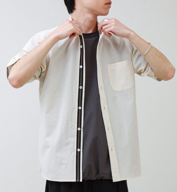 GLOSTER「オーバーフローサッカーニットテープS/Sシャツ」|シャツ・ブラウス|エクリュ