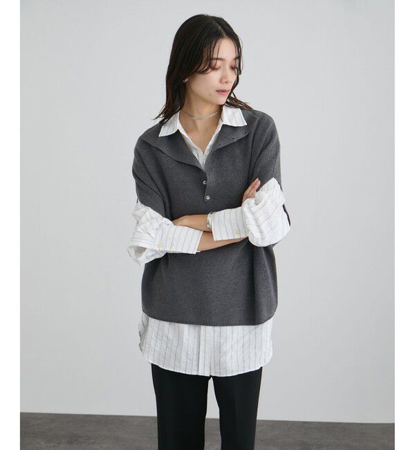 SALON adam et rope'「コットンシルクカシミヤ２WAYジレプルオーバー」|ニット・セーター|