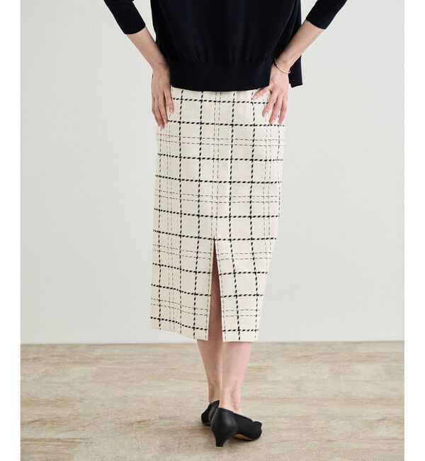 ROPE「【洗える】ツイードチェック ポケット付きタイトスカート」|スカート|