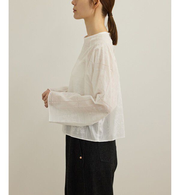 ROPE「コットンエンブロイダリーレース刺繍ブラウス」|シャツ・ブラウス|