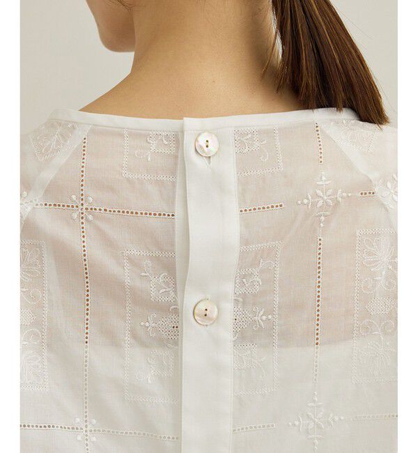 ROPE「コットンエンブロイダリーレース刺繍ブラウス」|シャツ・ブラウス|