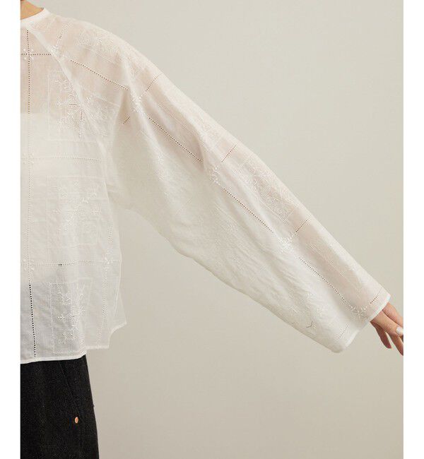 ROPE「コットンエンブロイダリーレース刺繍ブラウス」|シャツ・ブラウス|