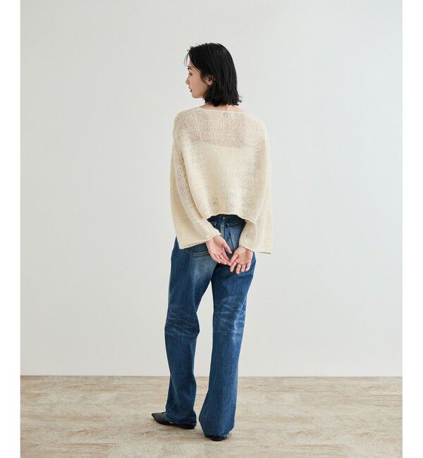 ROPE「【洗える】スラブリネン ボートネックプルオーバー」|ニット・セーター|