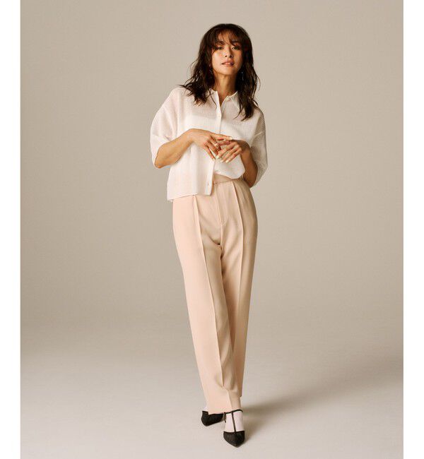 ROPE「【洗える】ダブルクロステーパードパンツ（美人パンツ）」|チノ|