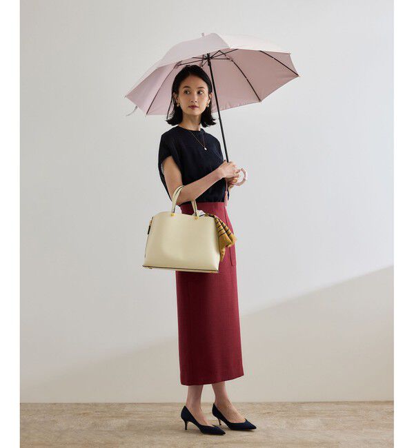 ROPE「【晴雨兼用・高機能】スライド式 ショートバンブーパラソル【UVカット/遮光・遮熱・防水効果】」|傘|