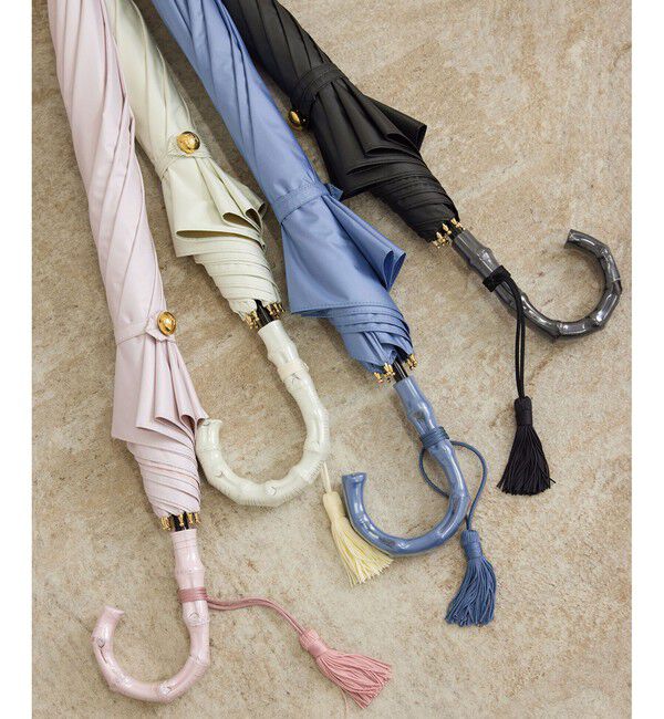 ROPE「【晴雨兼用・高機能】スライド式 ショートバンブーパラソル【UVカット/遮光・遮熱・防水効果】」|傘|