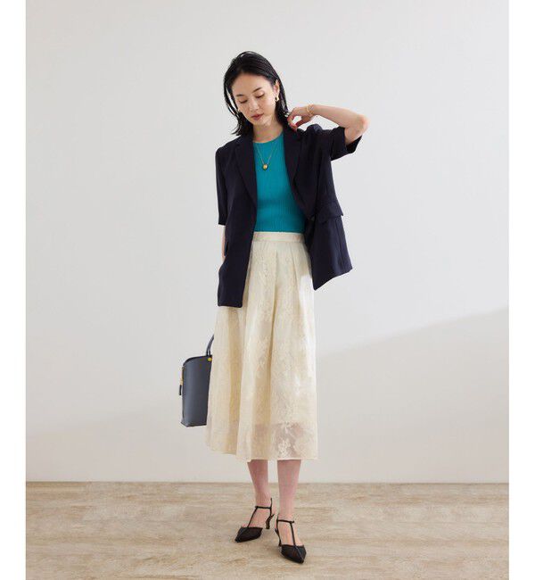 ROPE「フラワーエンブロイダリースカート/セットアップ対応」|スカート|