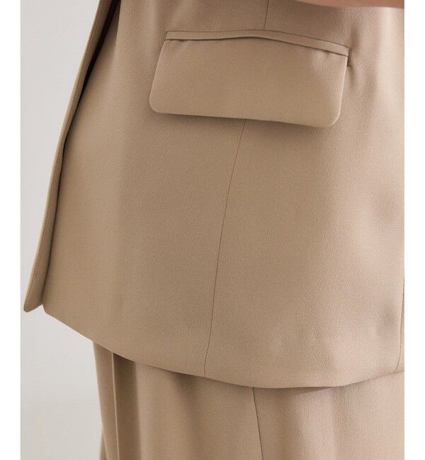 ROPE「【洗える・カセット服・新色追加】トリアセバックサテン ハーフスリーブジャケット/セットアップ対応」|テーラードジャケット|