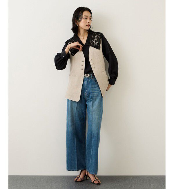 ROPE「レースカラーコンパクトブラウス/イージーケア」|シャツ・ブラウス|