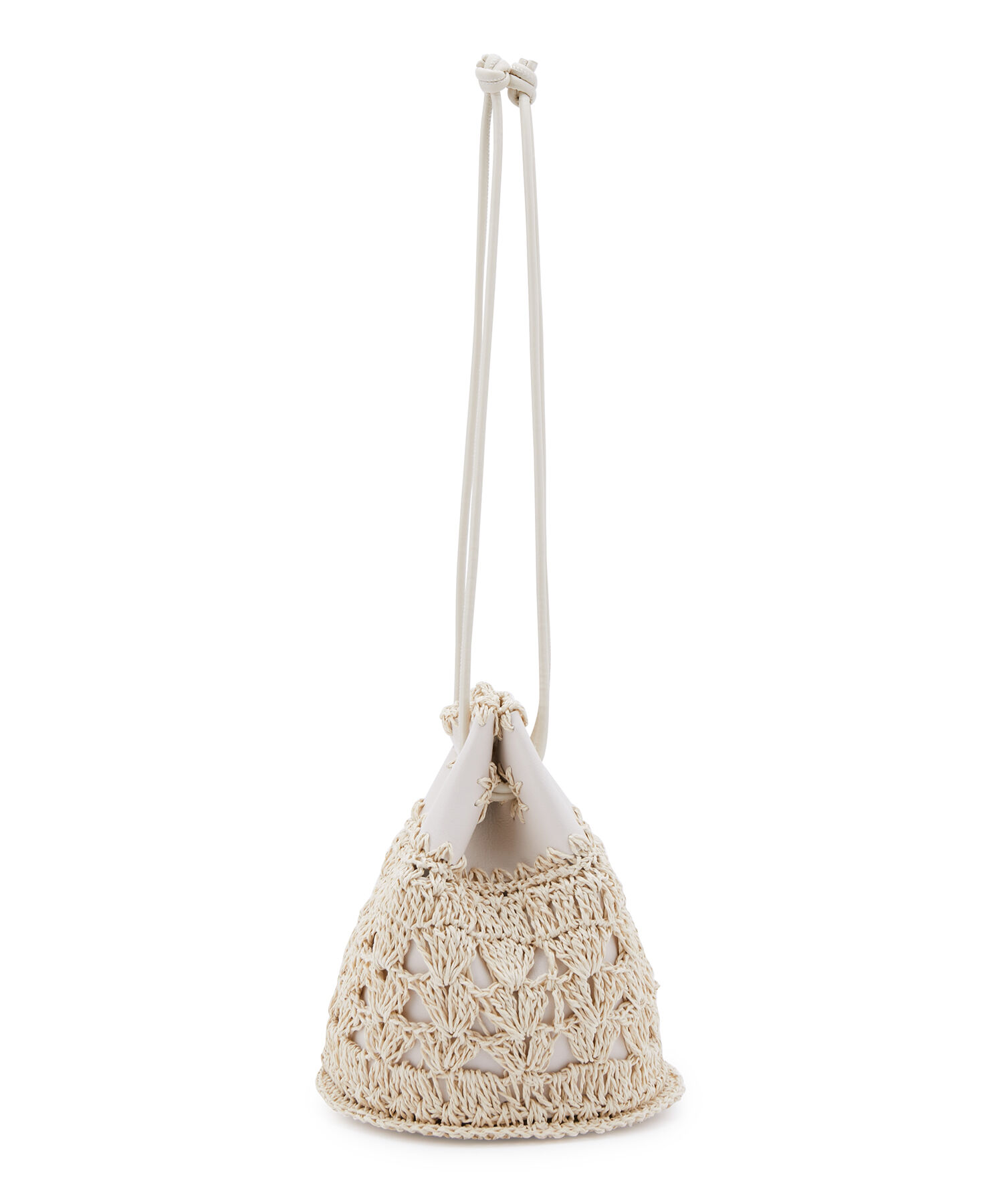 VIS「雑材コンビ異素材巾着バッグ」|ショルダー・メッセンジャー|