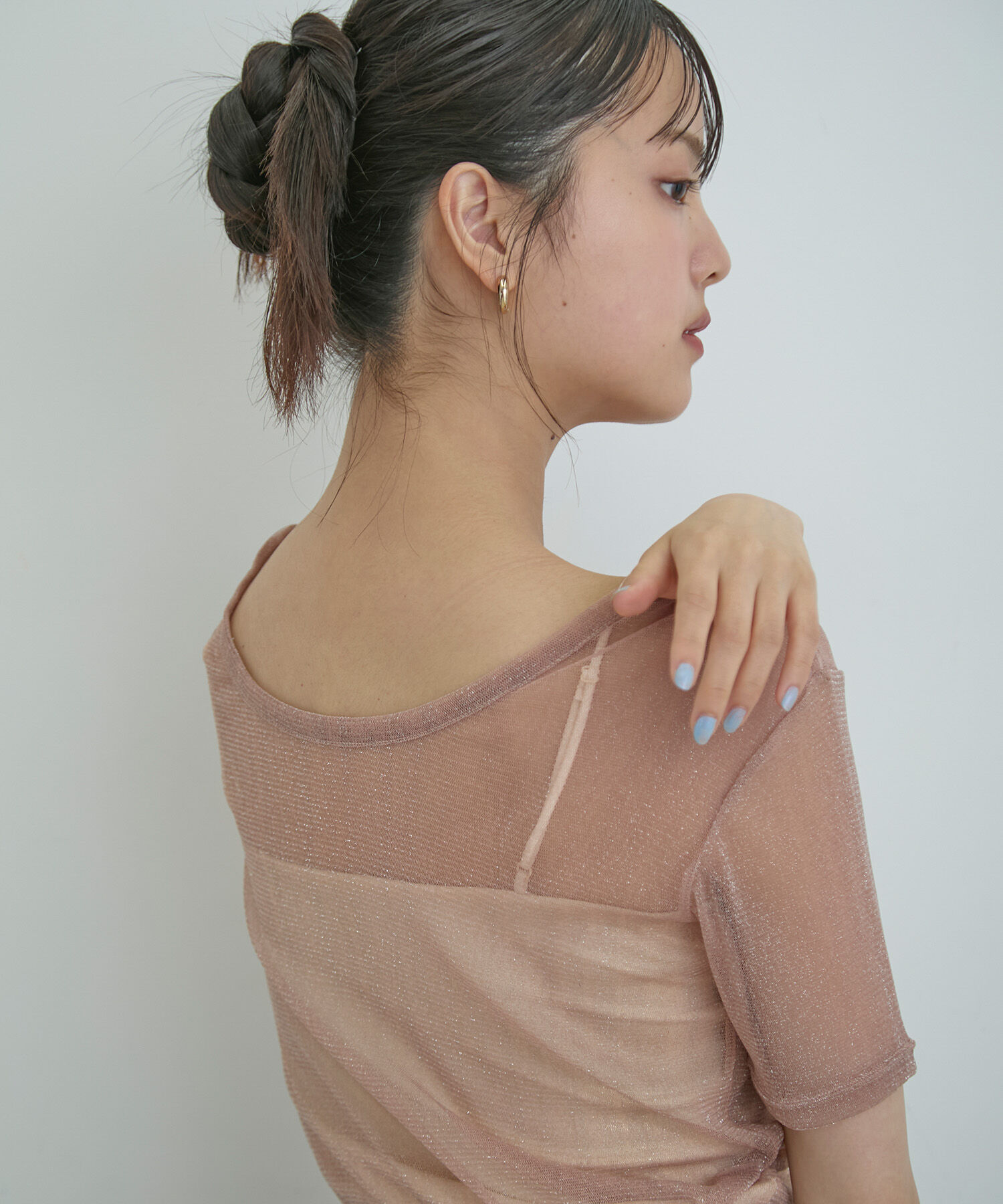 VIS「【洗える】シアーラメレイヤードTシャツ」|Tシャツ・カットソー|