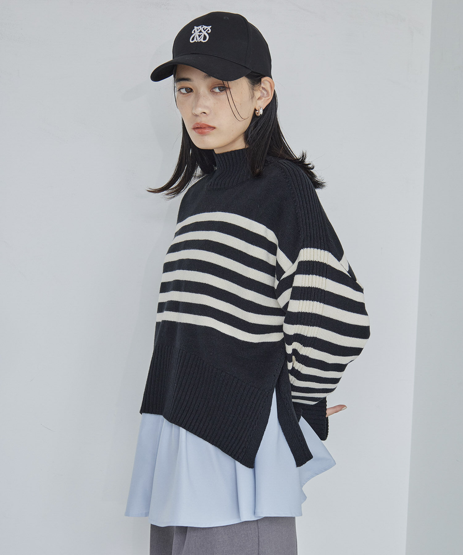 VIS「【アンチピリング/洗える】サイドスリットニットプルオーバー【WEB限定カラー】」|ニット・セーター|