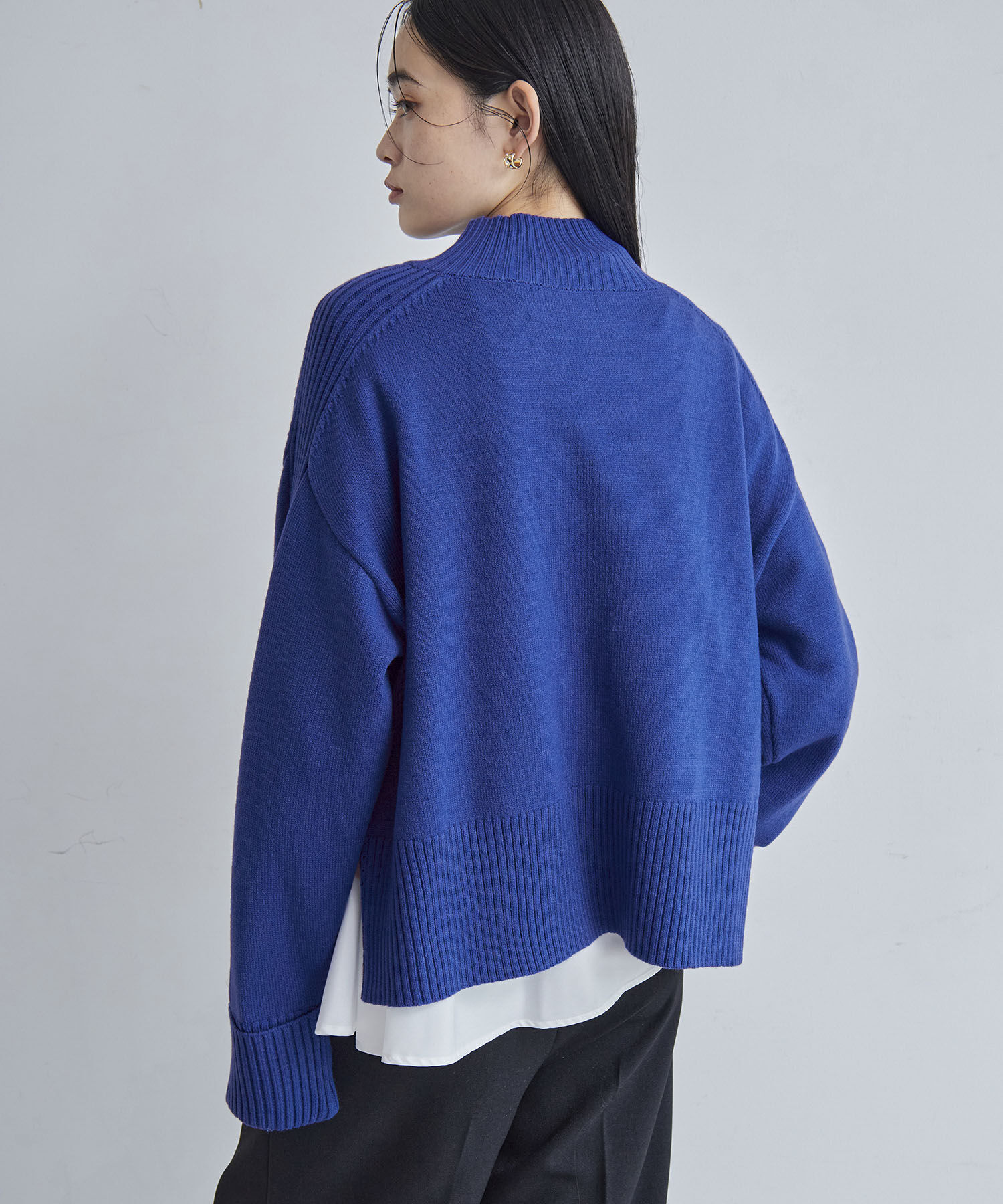 VIS「【アンチピリング/洗える】サイドスリットニットプルオーバー【WEB限定カラー】」|ニット・セーター|