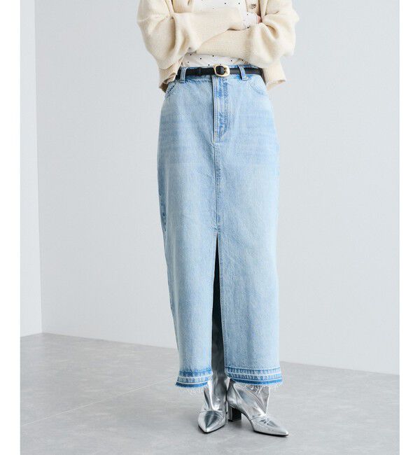 VIS「【洗える】アイラインウォシュデニムスカート」|スカート|