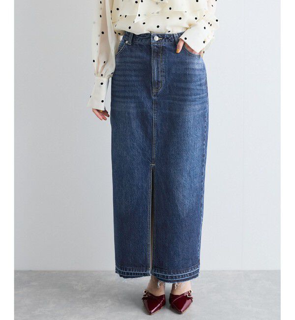 VIS「【洗える】アイラインウォシュデニムスカート」|スカート|