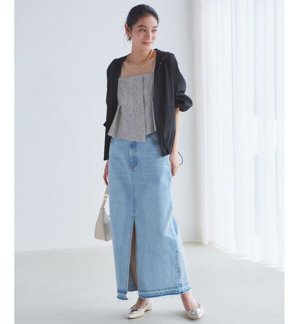 VIS「【洗える】アイラインウォシュデニムスカート」|スカート|