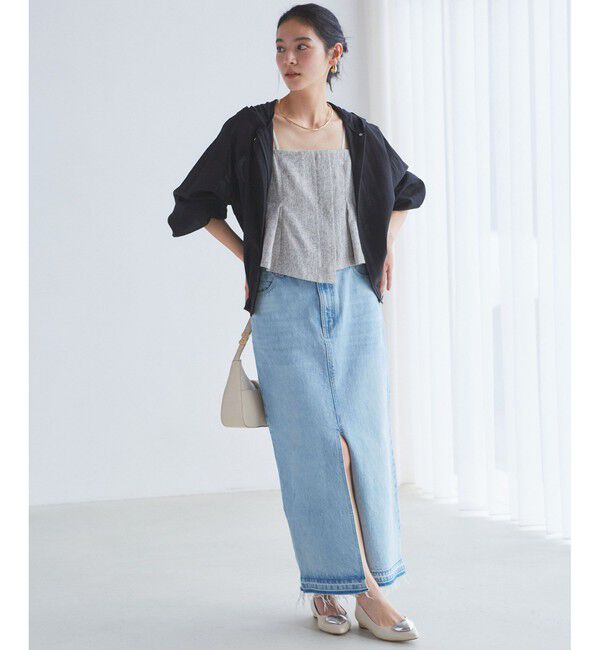 VIS「【洗える】アイラインウォシュデニムスカート」|スカート|