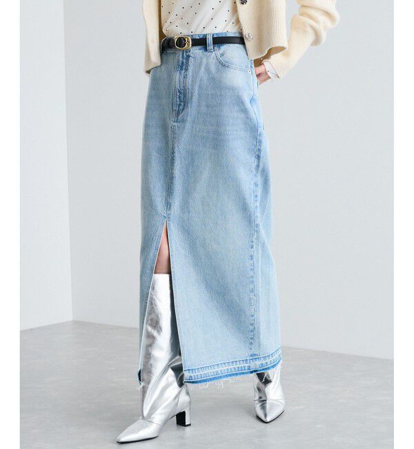 VIS「【洗える】アイラインウォシュデニムスカート」|スカート|