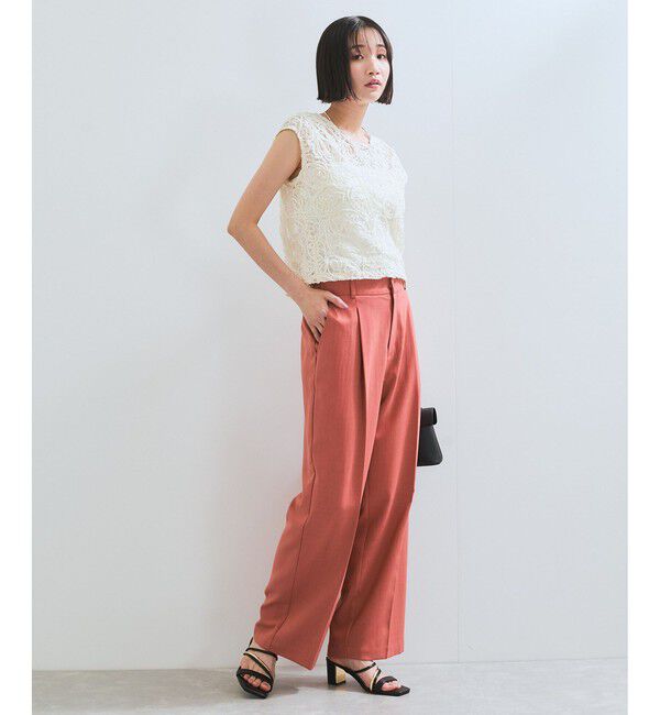 VIS「美easyリネンライクワイドパンツ/イージーケア・接触冷感・セットアップ対応」|スラックス|