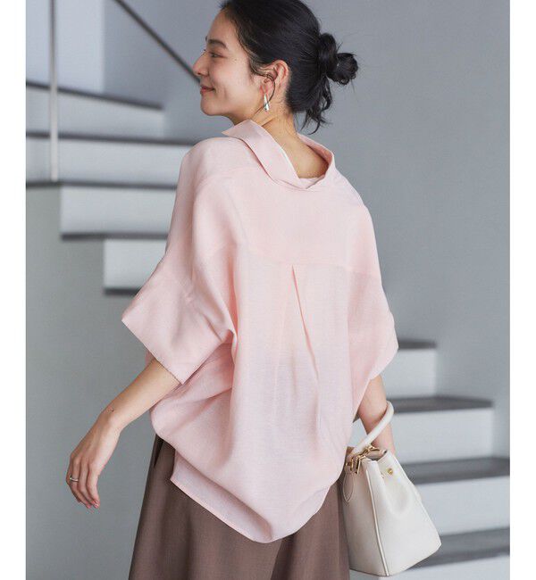 VIS「【WEB限定】バックシャンスキッパーブラウス」|シャツ・ブラウス|ピンク(63)