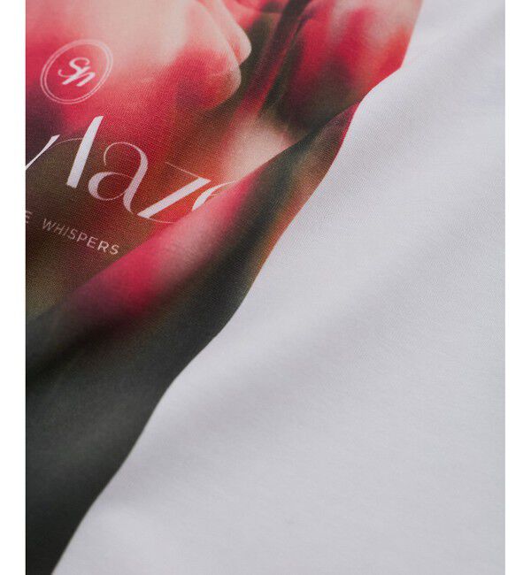 VIS「【接触冷感】フラワーフォト＆ロゴTシャツ」|Tシャツ・カットソー|